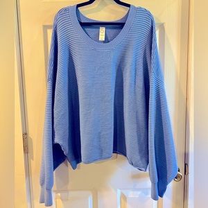 Aerie Off The Shoulder Oversized Ribbed Dolman Sweatshirt